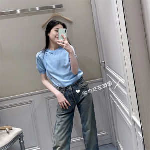 라이트블루 폴로 니트 티셔츠