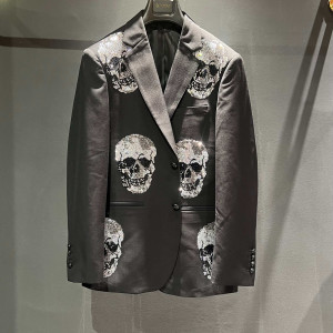 PP 스컬 다이아몬드 블랙 수트 재킷