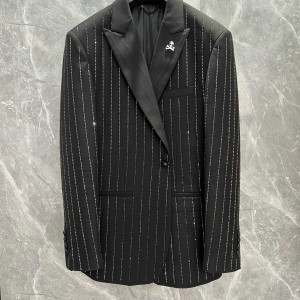 PP 풀 다이아몬드 블랙 정장 재킷