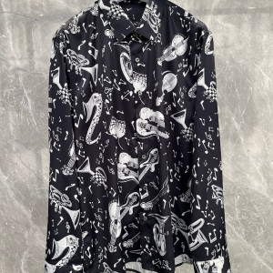 DG 음악 프린트 긴소매 셔츠