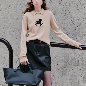 Maxmara 양모 자수 니트 스웨터