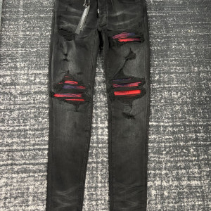 블랙 데미지 스키니진